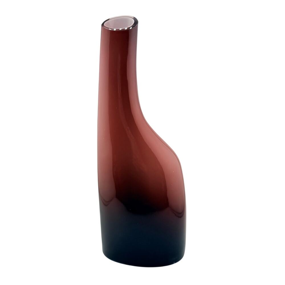 IKEA Okkso Cased Glass Bud Vase Modernist Minimalist Plum Ombre 1990 Vintage